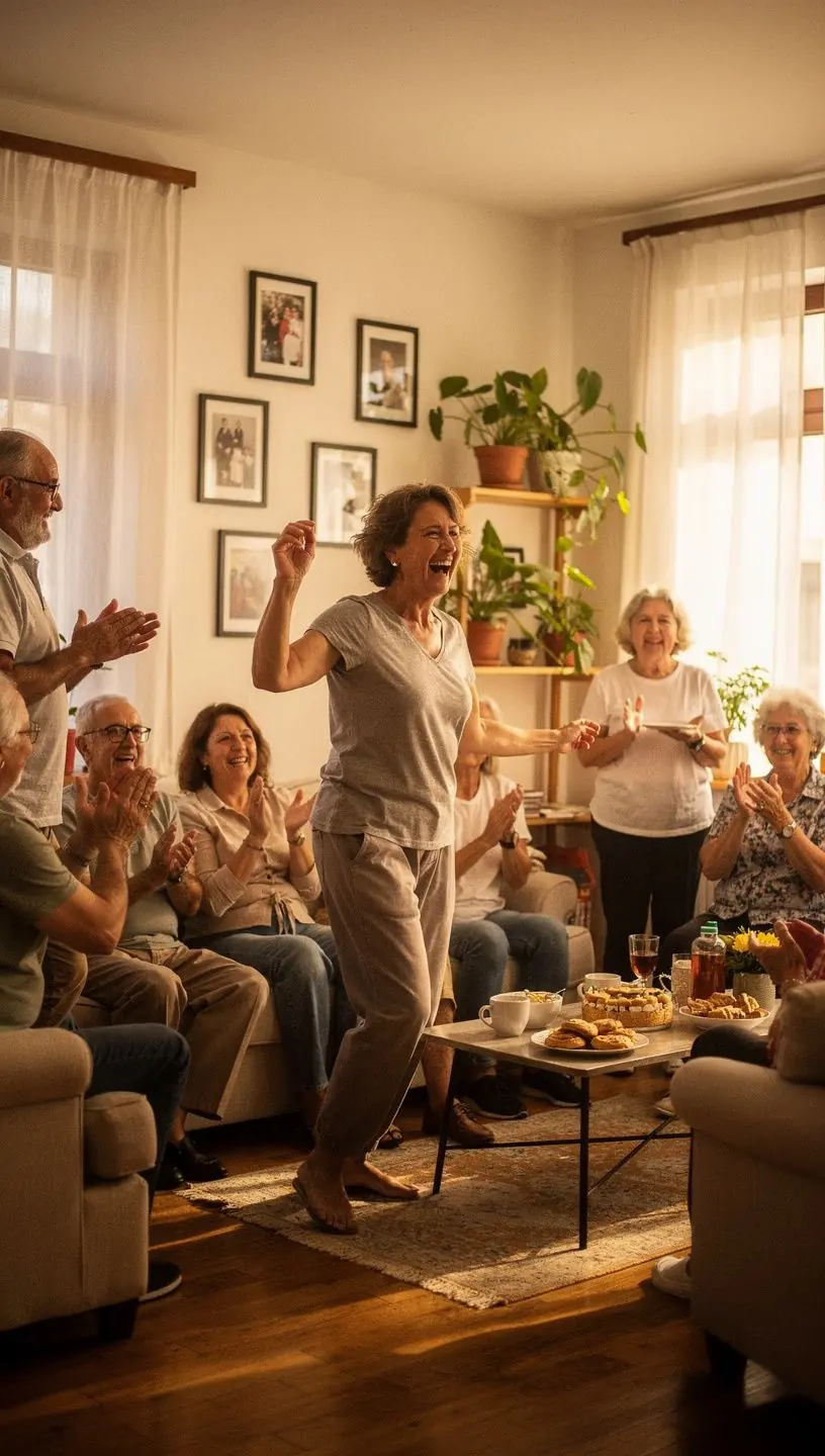 Group dance meetup promoting social reintegration and movement.