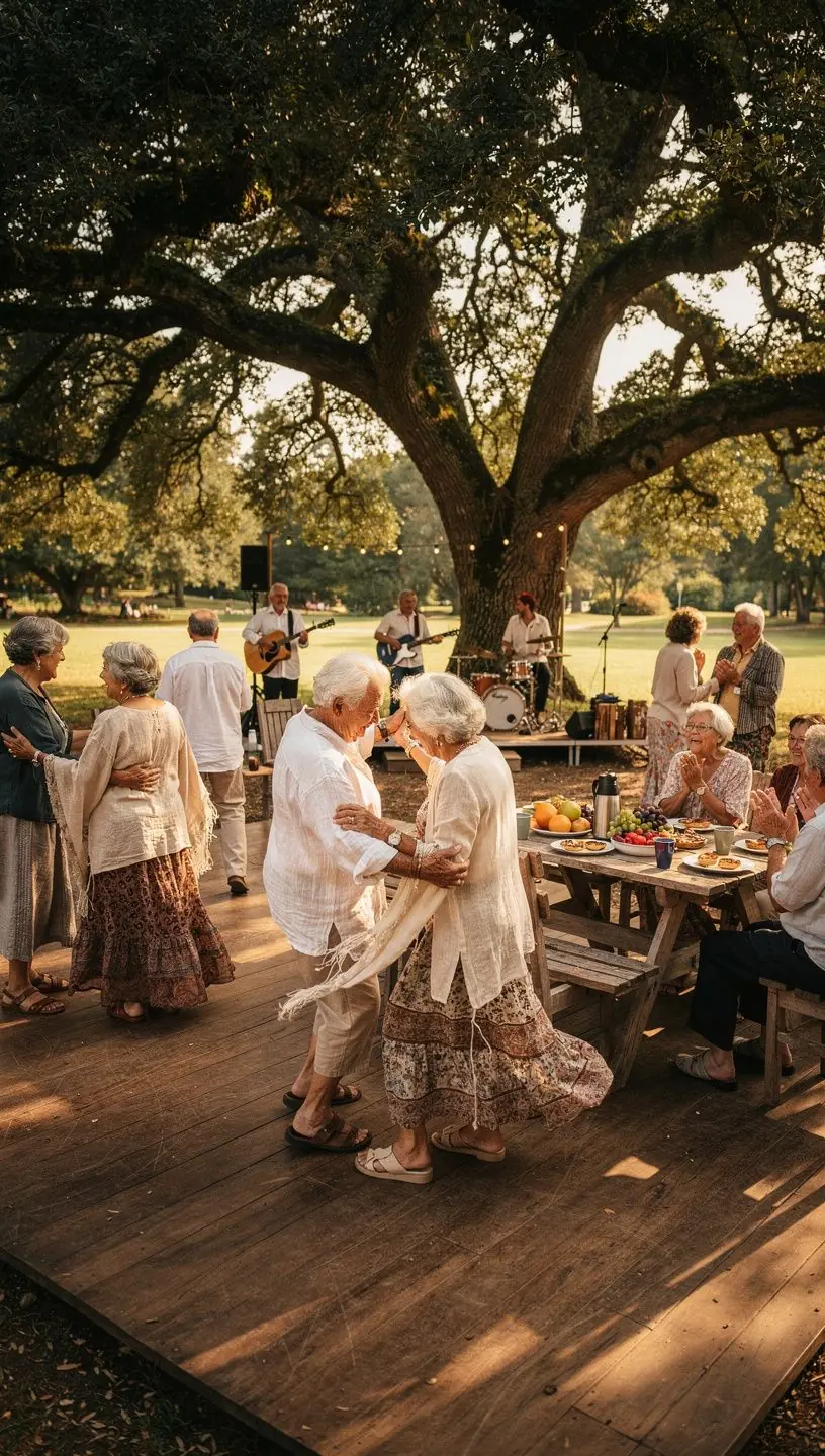 Couple dancing at a social event for engagement